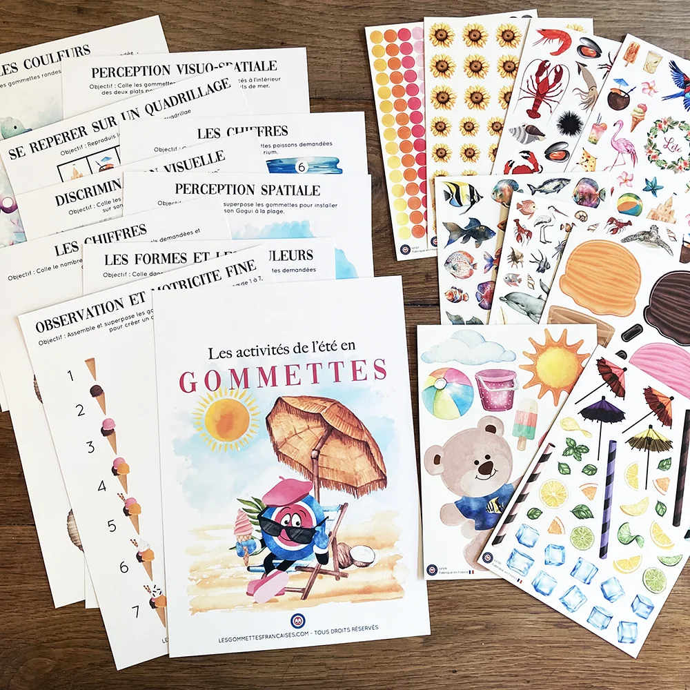 Fichier d’activités de l’été avec gommettes – Version imprimé