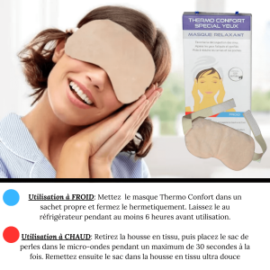 Masque Thermo Confort Yeux Chaud et Froid – Perles d’Argiles et Perles de Charbon Végétal