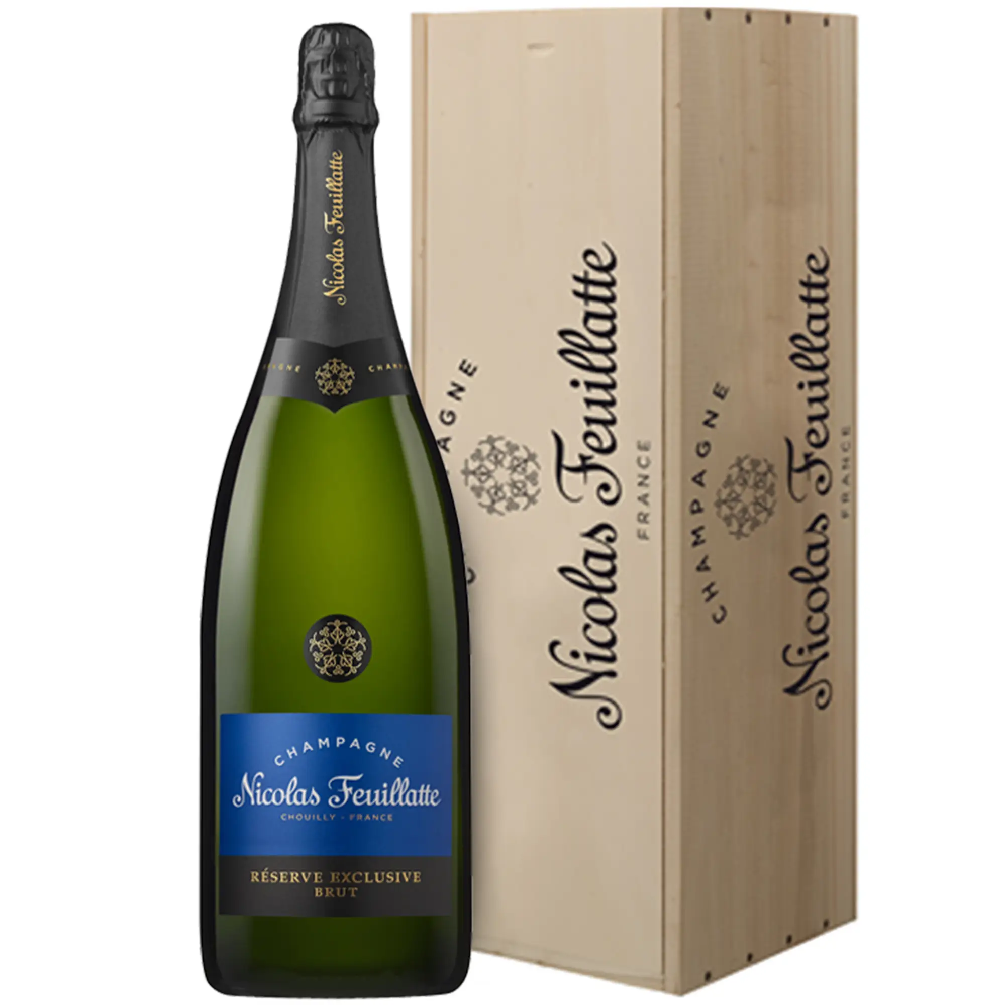 Nicolas Feuillatte Réserve Exclusive Brut Jéroboam avec Caisse Bois