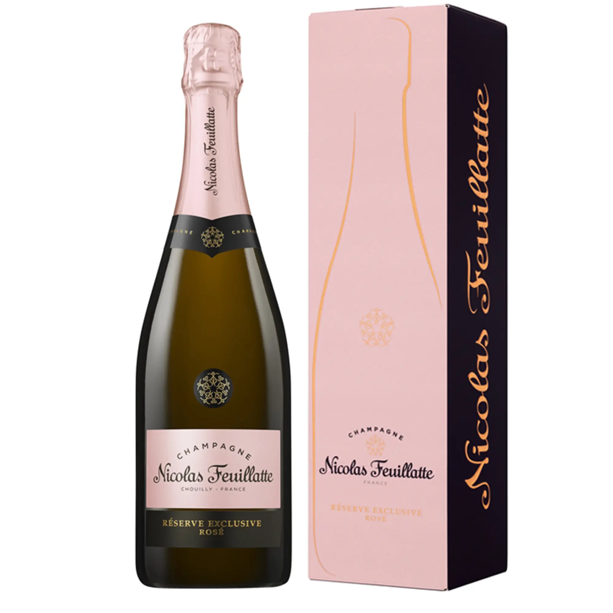 Nicolas Feuillatte Réserve Exclusive Rosé Bouteille avec étui