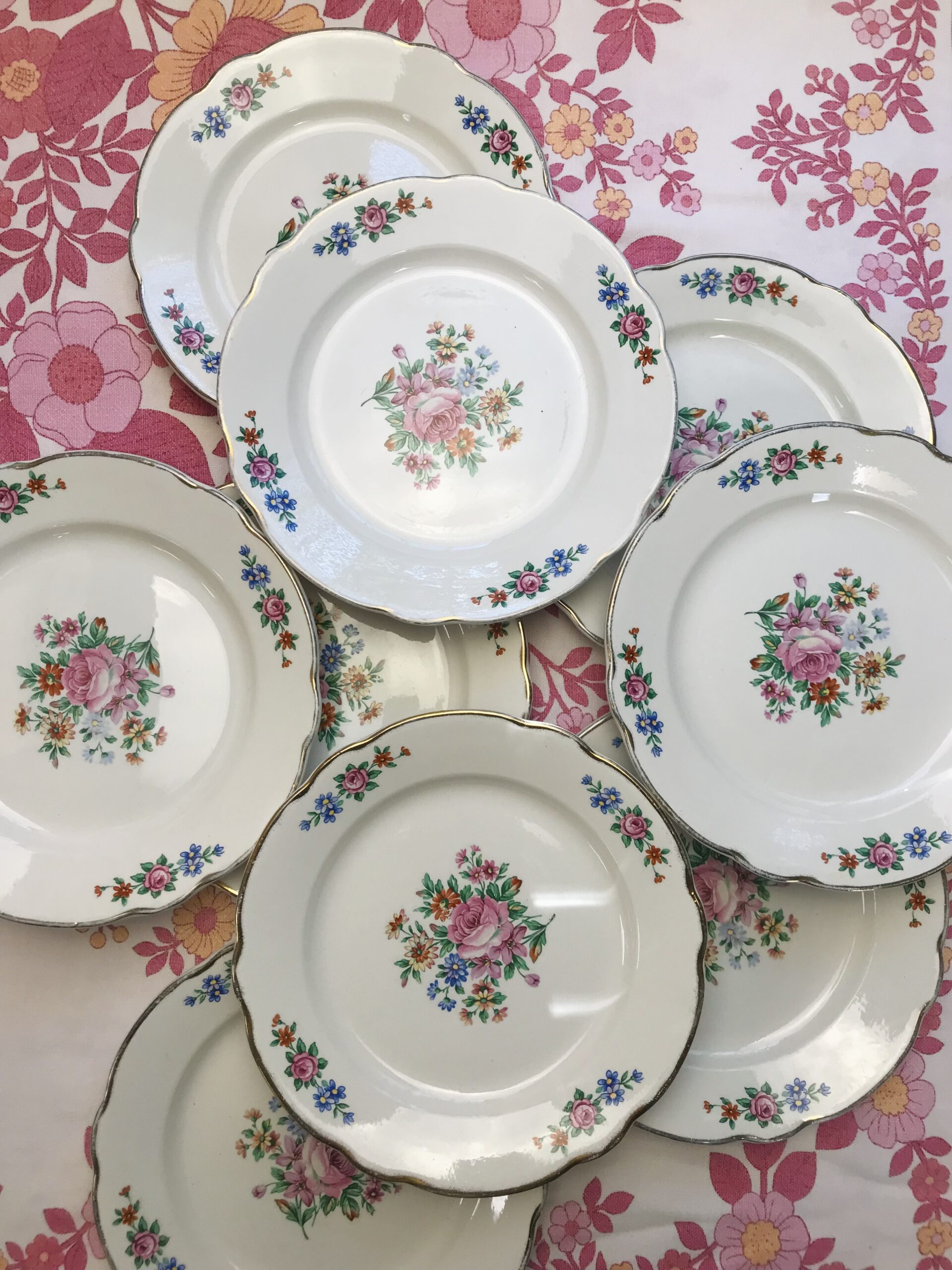 Lot de 9 assiettes à desserts Digoin