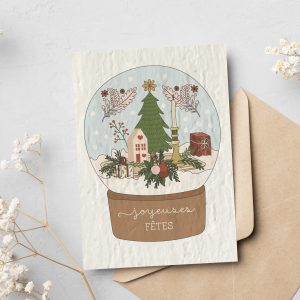 Carte à planter : Joyeuses Fêtes, boule de neige