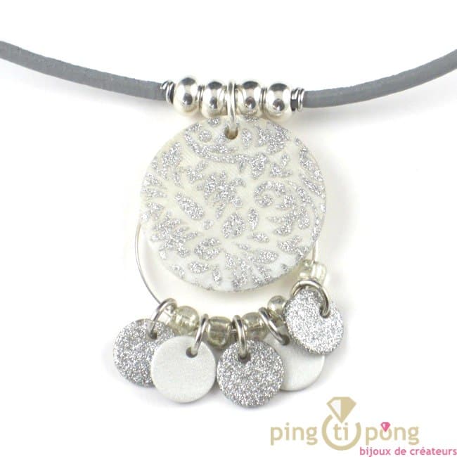 Collier original en nacre « Paillettes » grand modèle – Bijoux originaux « La petite Sardine »