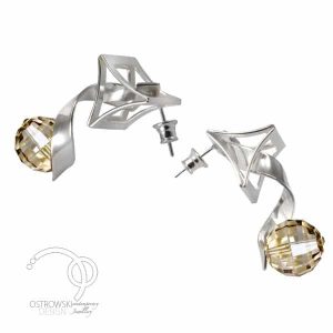 Collection Crazy : Boucles d&rsquo;oreilles de Ostrowski Design en argent et Swarovski®