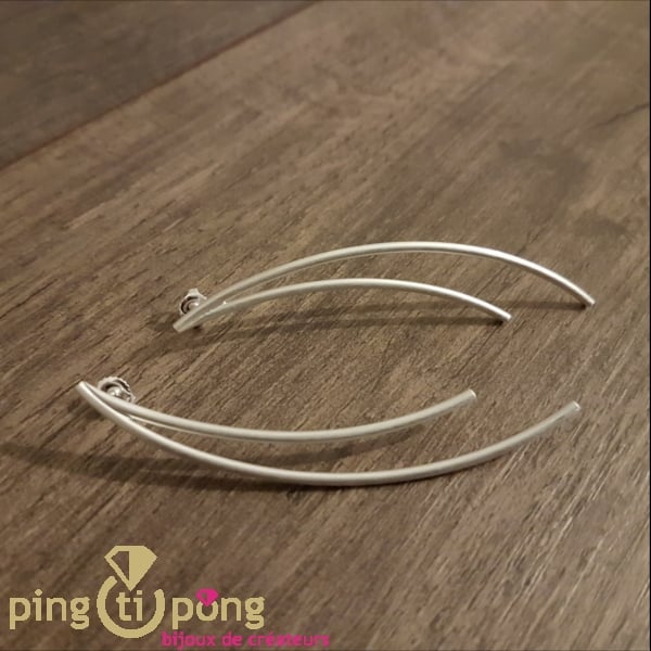 Boucles en argent massif brossé Kelim Design – Image 3