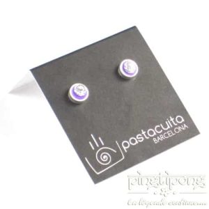 Boucles d&rsquo;oreilles Pastacuita à cristal de swarovski violettes
