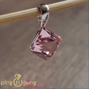 Cube pendentif en cristal de Swarovski et argent de Spark