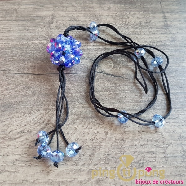 Sautoir léger de perles bleues – Image 2