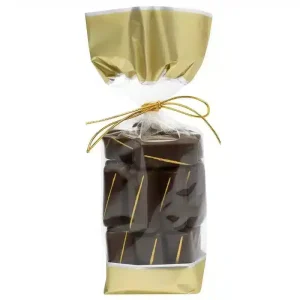 100 sachets confiseries fond carton glacé or 100 x 220 mm