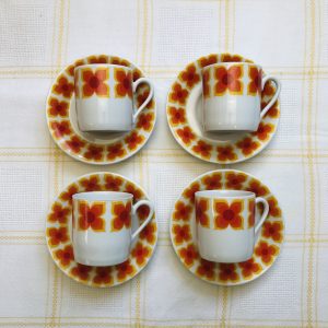 Service à café vintage fleurs