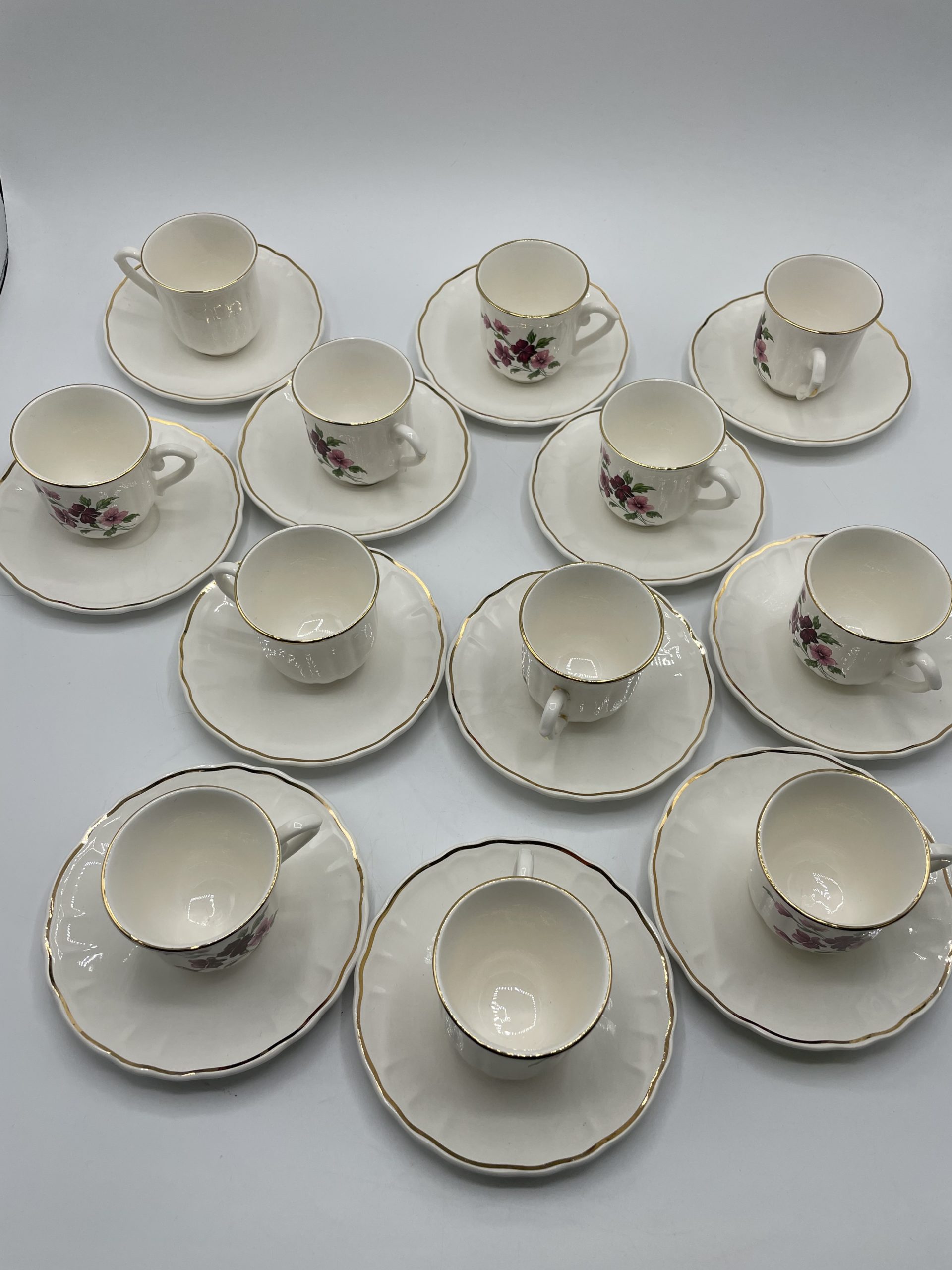 Service à thé vintage complet 30 pièces Salins France Briare – Image 9