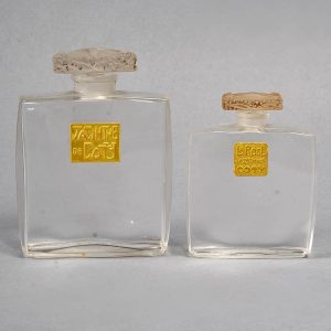 1910 René Lalique – 2 Flacons Muguet Verre Blanc Pour Coty