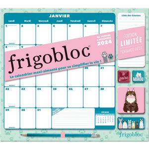 Frigobloc Mensuel 2024 Déco Chats (de janv. à déc. 2024) – édition limitée