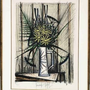 BUFFET Bernard Bouquet de Calandulas Lithographie Couleurs signée et justifiée
