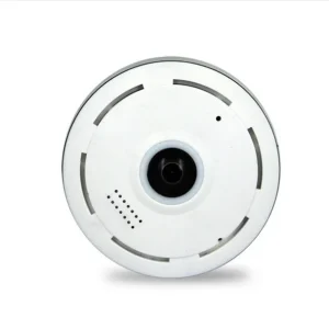 Caméra panoramique réseau V380pro 360° 1280*960P avec emplacement pour carte TF, compatible avec le contrôle par téléphone portable (blanche)