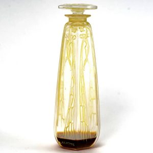 1909 René Lalique – Perfume Bottle Cyclamen Glass With Green Patina For Coty