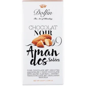 Mini Tablette De Chocolat Noir – Peches Gourmands ( Dolfin ) – Amandes salées