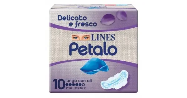 Lines Petalo Blu Assorbente Lungo con Ali, 10 Pezzi – Image 2