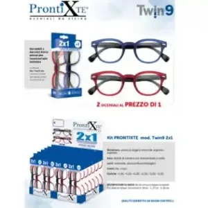 Pronti x te Twin 9 Blu/Rosso +1,50 – Occhiali da Lettura Unisex